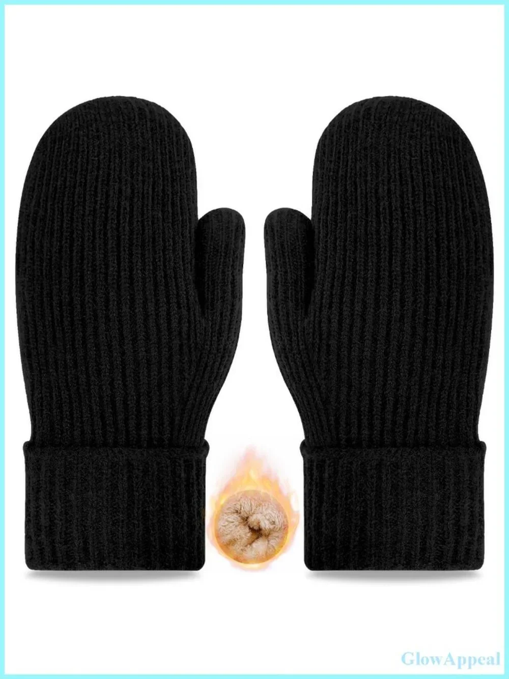 Wool Winter Gloves Men Women Fleece Lined Thermal Stretch Knit Mittens